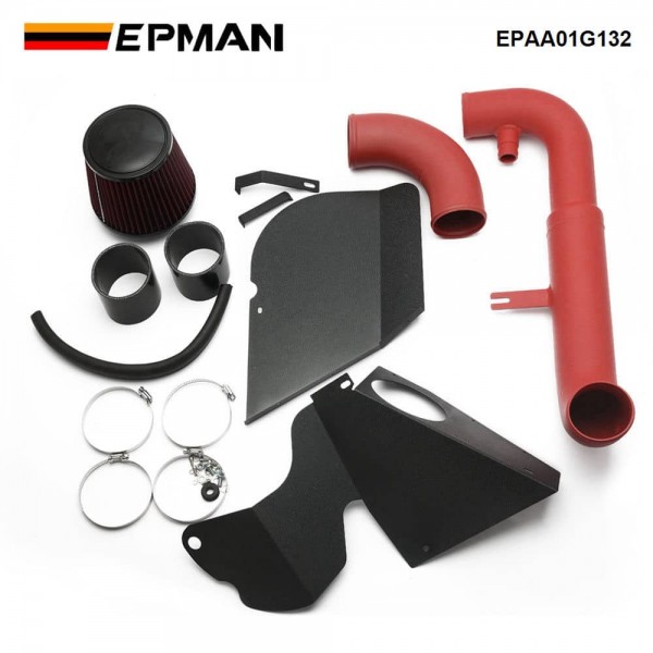 EPMAN Red Cold Air Intake Kit Heat Shield Filter For VW Golf GTI MK6 2.